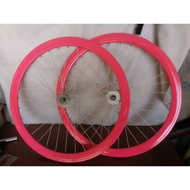Pink 700c Track / Fixie Wheelset High Flange Hubs