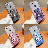 Casing For Oppo A7 Case Oppo A5S Case Oppo A12 Case Oppo A11K Case Oppo A5 2020 Case Oppo A3S A1K Case Oppo R15 Pro Case Oppo A9 2020 Case Oppo R15X A12E Case Oppo Reno 8T K1 Case Cute Holder Cover 3D Cartoon Bear Stand Phone Case Cassing Cases XV