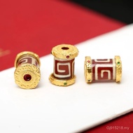 Silver Gold-Plated Bracelet Dzi Beads Burnt Blue Agate Beads diy Transfer Beads Wenwan Accessories I