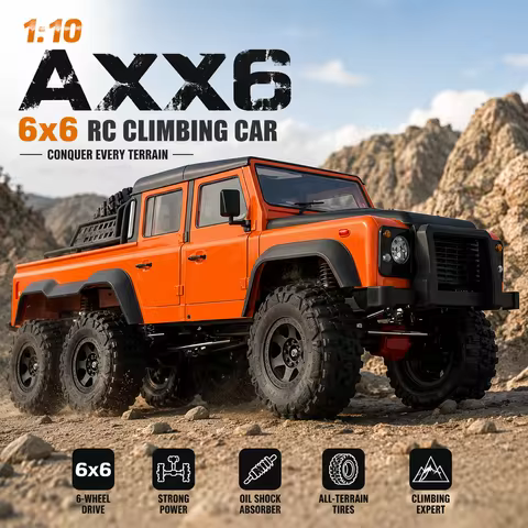 AXX6 1:10 6x6 RC Crawler Truck 6WD Off-Road Rock Climbing Car, 2-Speed Gearbox, Differential Lock, P
