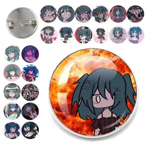 Horror Game Lacey's Games Anime Pins Lacey's Petshop Cartoon Glass Metal Brooch Lapel Badge Clothing