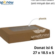 Interested (50Pcs Contents) 6pcs Laminated kraft Donut box 27x18.5x5/bread box/cookies box/kraft box, l