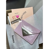 Ready Stock Korean Niche fennec Wallet Patent Leather Classic Triangle Brand Portable Three-Grid Coi