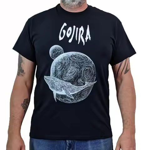 GOJIRA Whale T-Shirt Men's and Women's Short Sleeve Luxury Brand T-shirt Summer Oversize Tops Vintag