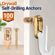 100Pcs Drywall Self-Drilling Anchors Metal Drywall Anchors For Gypsum Board Fix