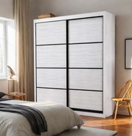 Almari Baju Sliding Wardrobe 8x8ft Wardrobe 9001