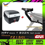SET KOMBO KOTAK/BOX GIVI B32 B32N TOP CASE + YAMAHA FZ150 FZ150I V1 (MODEL BEFORE 2014) HRV HEAVY DU