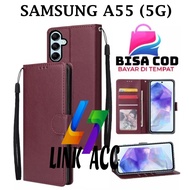 Samsung A55 (5G) FLIP LEATHER CASE PREMIUM-FLIP WALLET LEATHER CASE For SAMSUNG A55 (5G) - WALLET CASE-FLIP COVER LEATHER-Book COVER