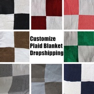 Dropshipping Customized H Blanket Plaid Blankets Cashmere Wool Portable Warm Sofa Bed Fleece Knitted Pink Throw Blanket