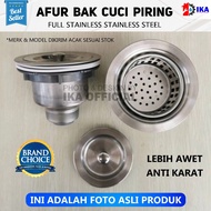 Afur Bak Cuci Piring Full Stainless Classic / Afur Sink Wastafel Saringan Sampah Bak Cuci Piring