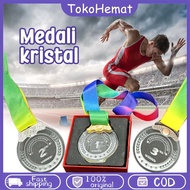 Gold Medal Silver Medal Bronze Medal Champion Medal 123 High Quality Crystal Medal