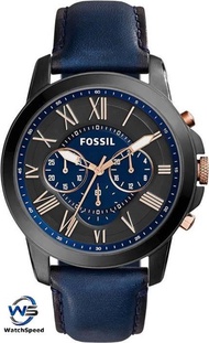 Fossil FS5061 Grant Black  Blue Dial Blue Leather Chronograph Men s Watch