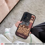 Cartoon Leopard Print Sausage Dog Phone Case for VIVOS12 S10Pro S9E S7 S6 T1 Womens Style Anti-Fall 