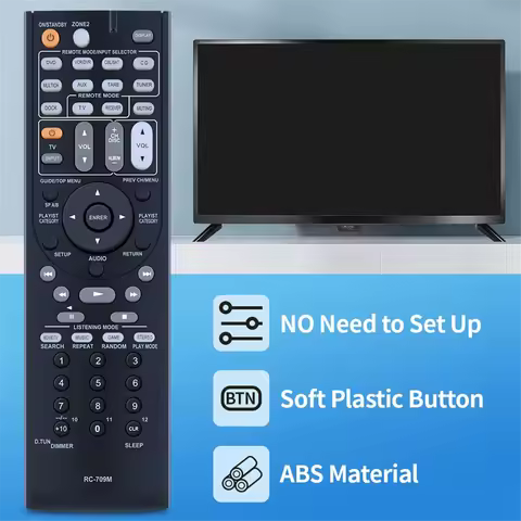 A52TRC-709M Remote Control Replacement for Onkyo AV Receiver RC-737M RC-765M TX-SR507 TX-SR606 TX-SR