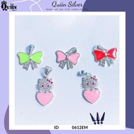 S925 Quiin silver pendant - Bow shape, Hello Kitty, rabbit shape, Kuromi, painted bear shape for chi