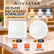 Premium Glass LED Downlight 4inch 12W / 6inch 18W Downlight Glass  3Colour 6500K LED