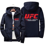 UFC Men's Zipper Jacket Spring Autumn Jacket Fashion Sports Casual Hooded Loose Sweater