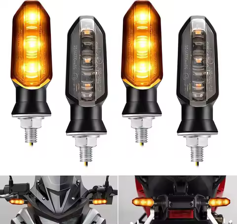 8mm Mini Motorcycle LED Turn Signal Lights Amber Flashing Light Blinker Turn Signal Lamp 12V Moto In