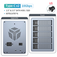 Yottamaster 5Bay Raid Hdd/ SSD การสนับสนุนการล้อมรอบ USB3.1 (GEN2) ประเภท C 10Gbps ความเข้ากันได้2.5