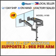 NB North Bayou Dual Monitor Arm Mount Stand Pole H180 up to 27'' 2 - 9kg Each Arm