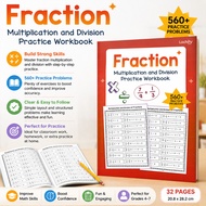 Fraction Multiplication & Division Workbook for Kids,32 Pages 560+ Practice Problems,Elementary Math
