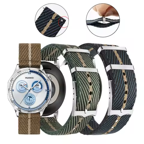 22mm Nylon Band Suitable for Huawei Watch 5 GT5/GT5pro 46mm Lightweight Breathable Strap for Huawei