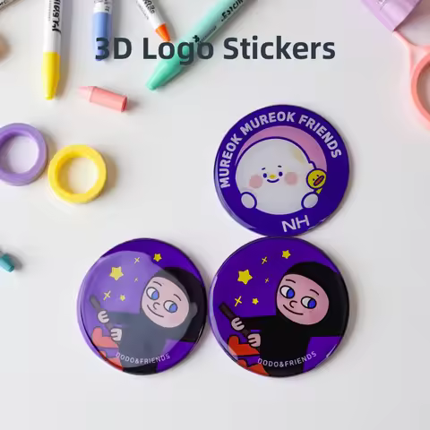 Custom Logo Self-adhesive Extra Sticky 3D Embossed Gel Glue Label Printing Clear Soft Crystal Resin 