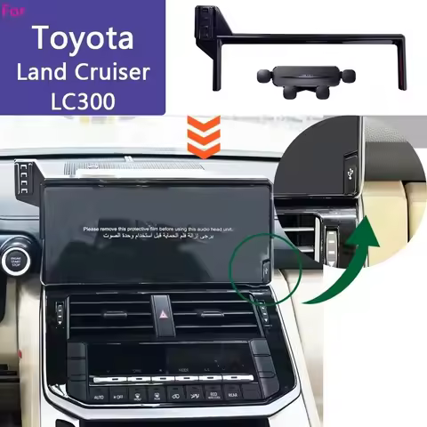 Dedicated Car Phone Holder Screen For Toyota Land Cruiser LC300 2023 2022 With USB Port Wireless Cha