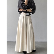 Autumn 1653 Pleated Jiangzo Large Hem Loose High Waist Suit Pants Long Pants 2025 Women's Wide Leg P