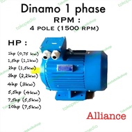 ELEKTRO MOTOR DINAMO 1 PHASE 4HP 3KW 4 POLE ALLIANCE