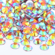 JUNAO Bulk Package 2 3 4 5 6mm Jelly White AB Rhinestone Flat Back Crystal Stones Nail Art Decoratio