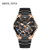 Solvil et Titus Voyager Multi-Function Automatic in Black Dial & Black Stainless Steel Bracelet Men 