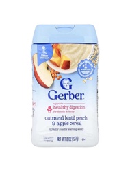 Gerber, Cereal for Baby, Power Blend, 2nd Foods, Probiotic Oatmeal Lentil, Peach & Apple, 8 oz (227