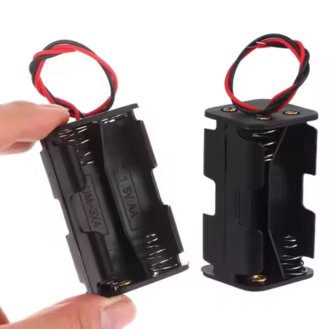 High Quality AA Battery Holder 6V For 4*AA Batteries Black Plastic Storage Box AA Battery Case Dual 