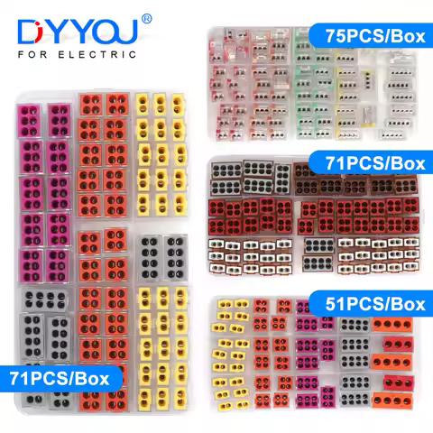 Mini Quick Splicing Wire Connector 2/3/5/6/8pin AWG 18-12 Compact Conductor Push-in Wiring Terminal 