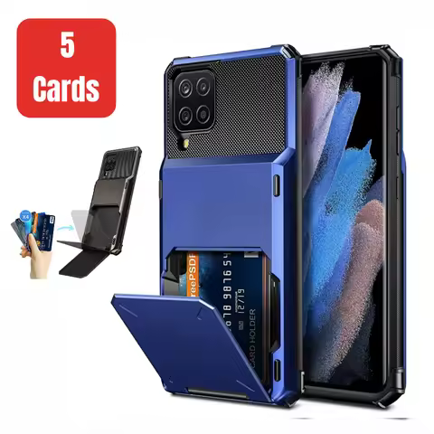 For Samsung Galaxy A12 A13 A22 A32 5G A7 A8 A9 2018 Case Flip Card Slots Business Armor Cover For Sa