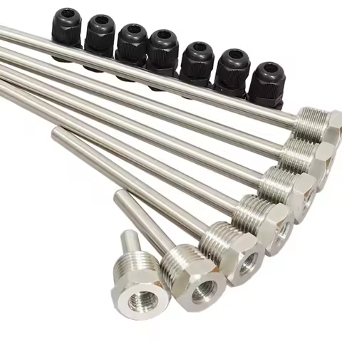 30-200mm Thermowell 304 Stainless Steel 1/2 BSP G Thread OD6mm Immersion Sleeve Pocket For Temperatu