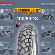 SWALLOW STREET ENDURO SB-117 BAN TUBELESS DUAL PURPOSE RING 17 / 18 / 21 UKURAN TERLENGKAP BAN MOTOR