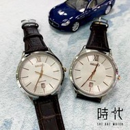【台南 時代鐘錶 SEIKO】精工 CS系列 SGEH55P1 羅馬字 藍寶石鏡面 日期 皮帶手錶 白 42mm