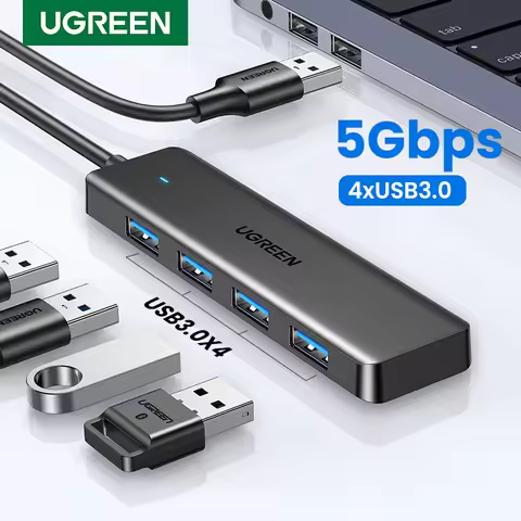 UGREEN USB3.0 HUB 4 Ports USB-A Splitter Slim USB Expander for Mouse Keyboard Flash Drive U Disk Pri