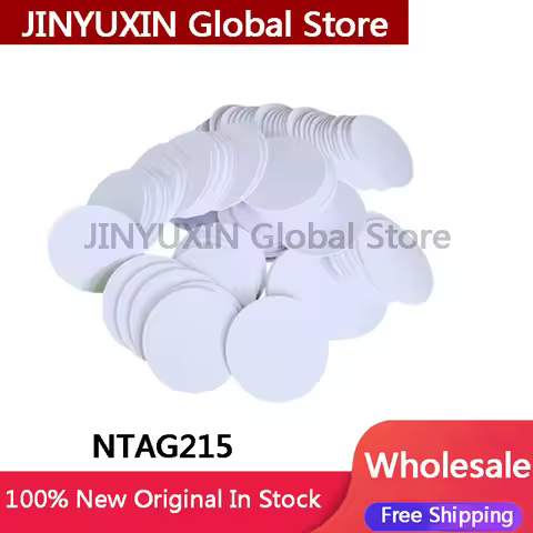 10-100Pcs NTAG215 NFC Ntag215 13.56MHz NFC Coin Bonding Card Badge ISO EC14443A 25mm Waterproof PVC 