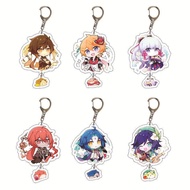 Cute Genshin Impact Game Character Acrylic Keychain SAYU Yoimiya Kazuha Kamisato Ayaka Rosaria Figures Pendant Keyring Ornament