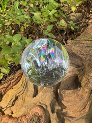 彩虹玻璃體白水晶球、白水晶球、白水晶