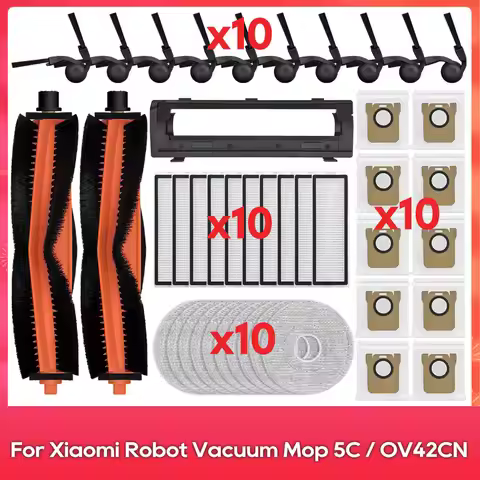 Fit For ( Xiaomi Robot Vacuum Mop 5C / OV42CN / H50 / H50 Pro ) Brush Cover Main Side Brush Filter M