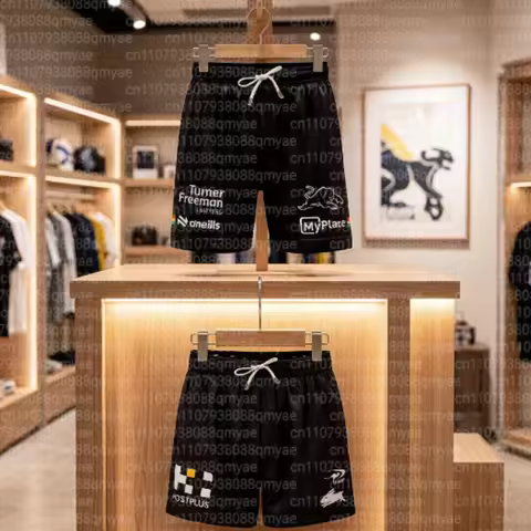 2026 Parent-child 3D Printed NRL Rugby Shorts, Children's Cordless Version Shorts, Outdoor Quick Dry