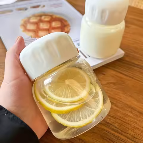 10.2oz Mini Water Bottle Plastic Clear Milk Cup Portable Reusable Drinking Cups Summer Drinkware Tra