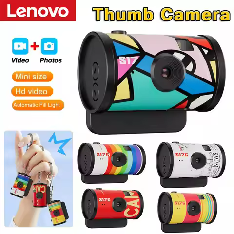 Lenovo Mini Digital Camera 1080P Video Recorder 1.47" IPS Screen Vintage Film Camera with Filters Ke