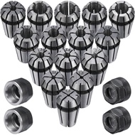 19 Pcs ER11 Spring Collet Set Er11 A M14 Thread Collet Clamping Nuts Precision Spring for CNC Engrav