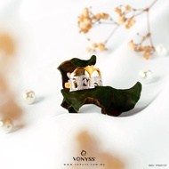 VENYSS Cincin Ukir Nama Ombak Rindu Nammy Dottie Perak 925 Sadur Emas 916