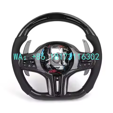 China Plant 2026 Half Perforated Leather Heated LED Carbon Steering Wheel G11 G15 G20 G30 G31 M2 G87